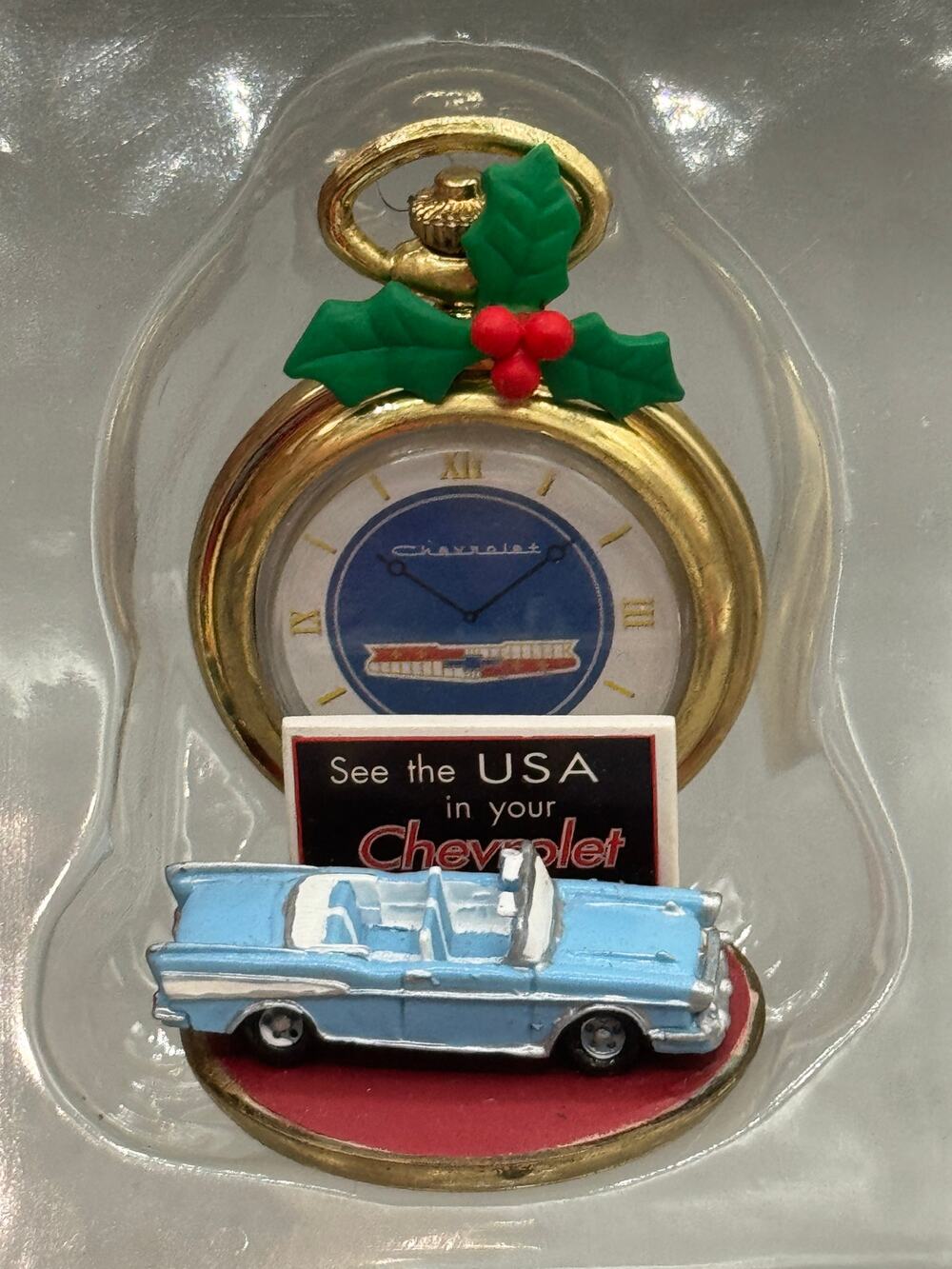 Enesco 752673 See the USA in Your Chevrolet Chevy Faux Pocketwatch Car Ornament